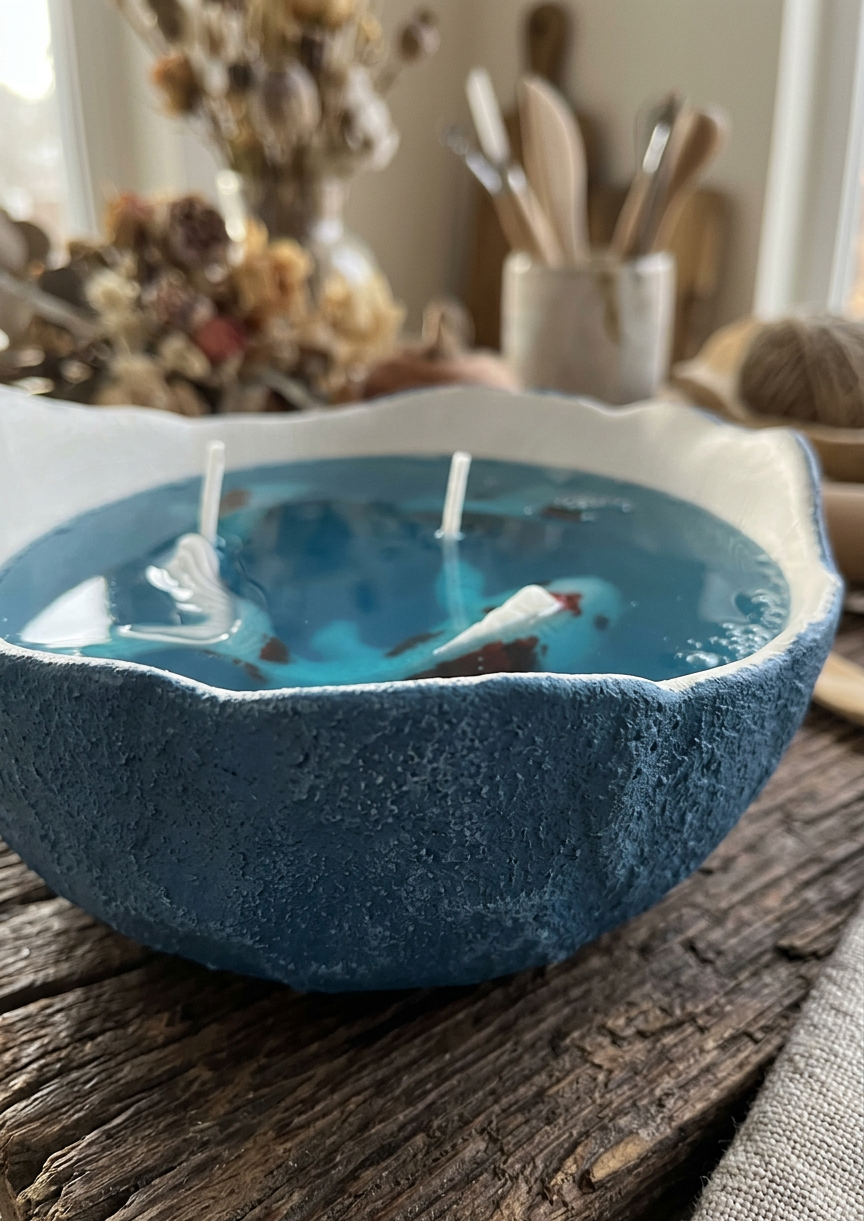 A Peek at Marine Life™ — Resin Bowl Koi Pond Candle
