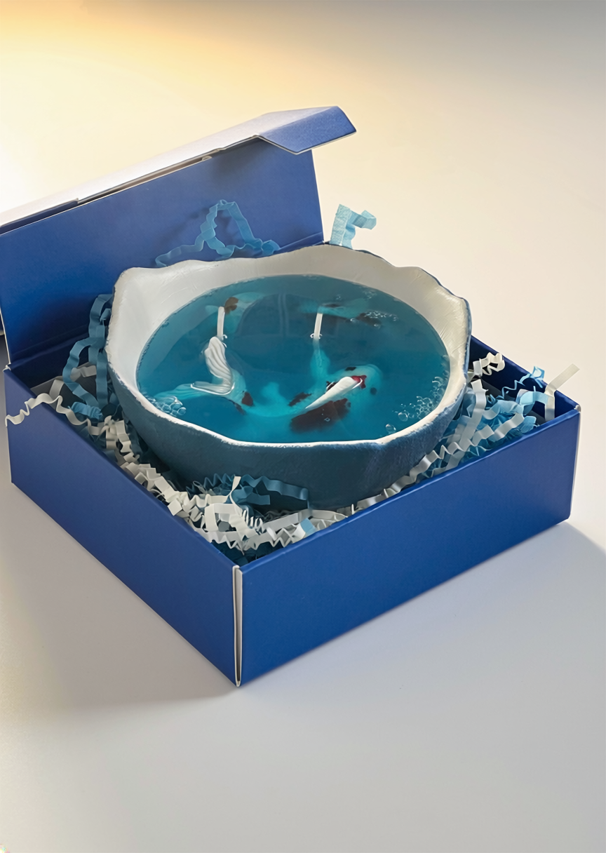 A Peek at Marine Life™ — Resin Bowl Koi Pond Candle