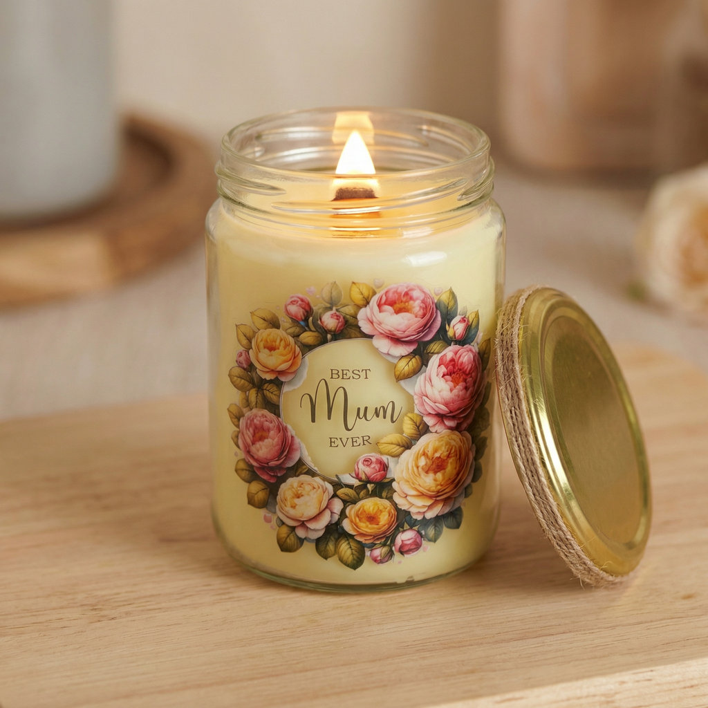 Mother’s Day Candle – Lemon Rosemary & Black Pepper – Handmade Soy Wax Gift for Mum (UK Small Business)