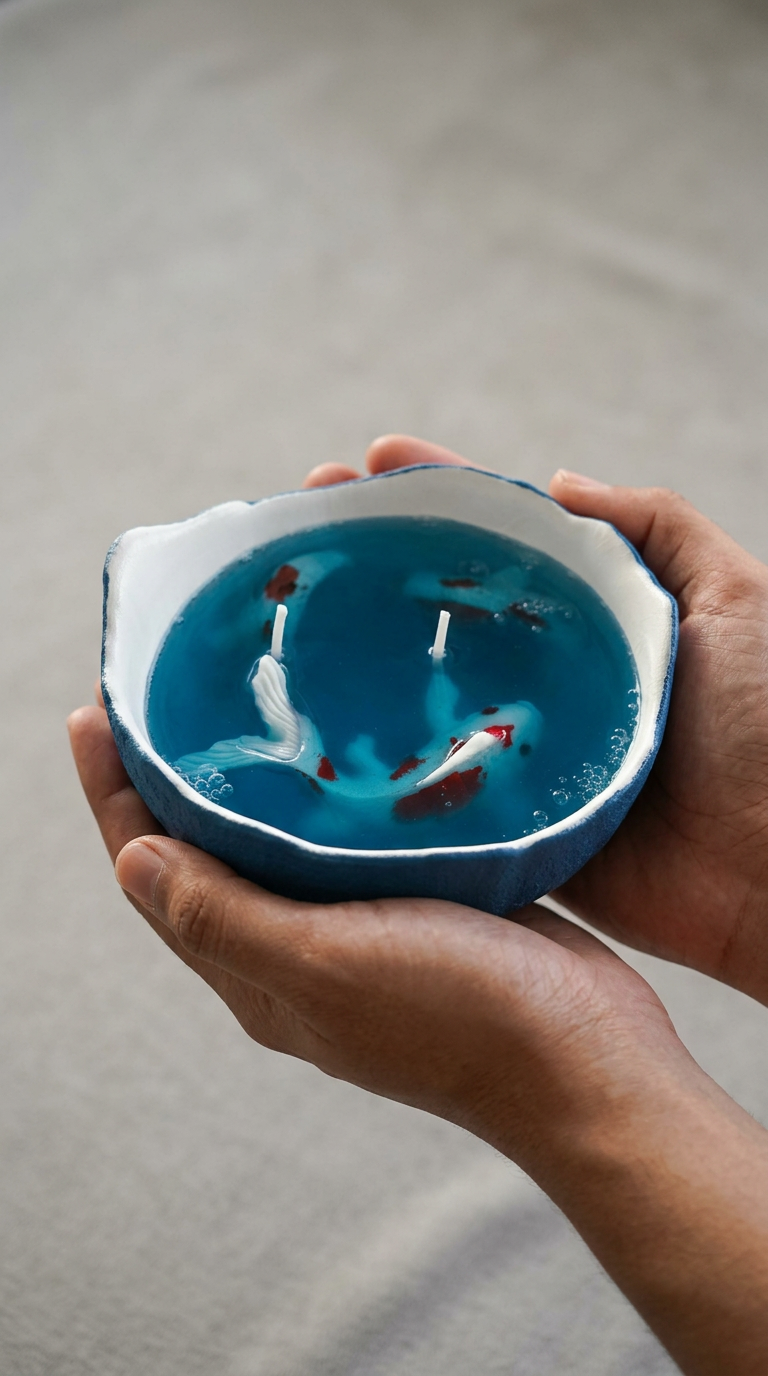A Peek at Marine Life™ — Resin Bowl Koi Pond Candle