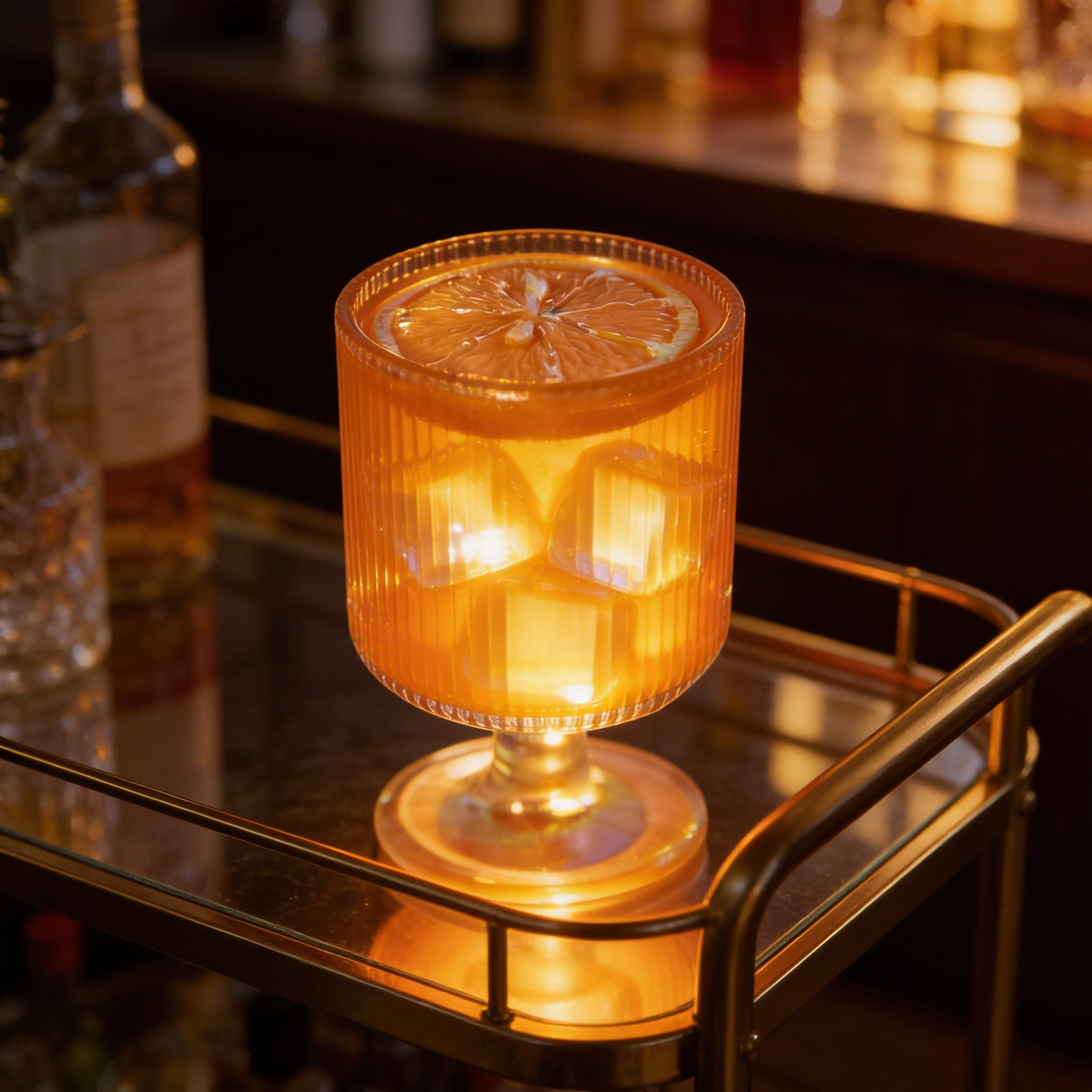 Aperol Spritz Gel Candle | Citrus Cocktail Candle | Handcrafted Summer Candle by FROSTandFLAME