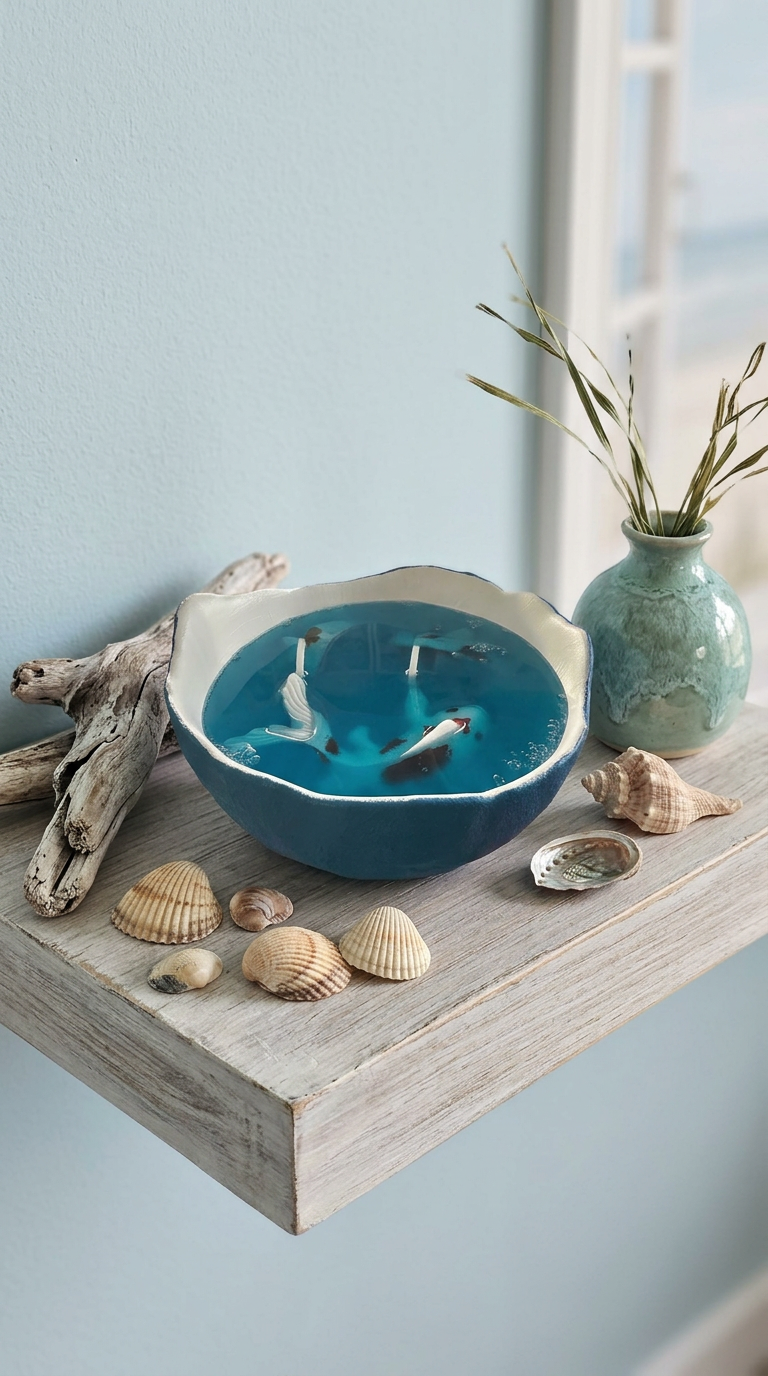 A Peek at Marine Life™ — Resin Bowl Koi Pond Candle