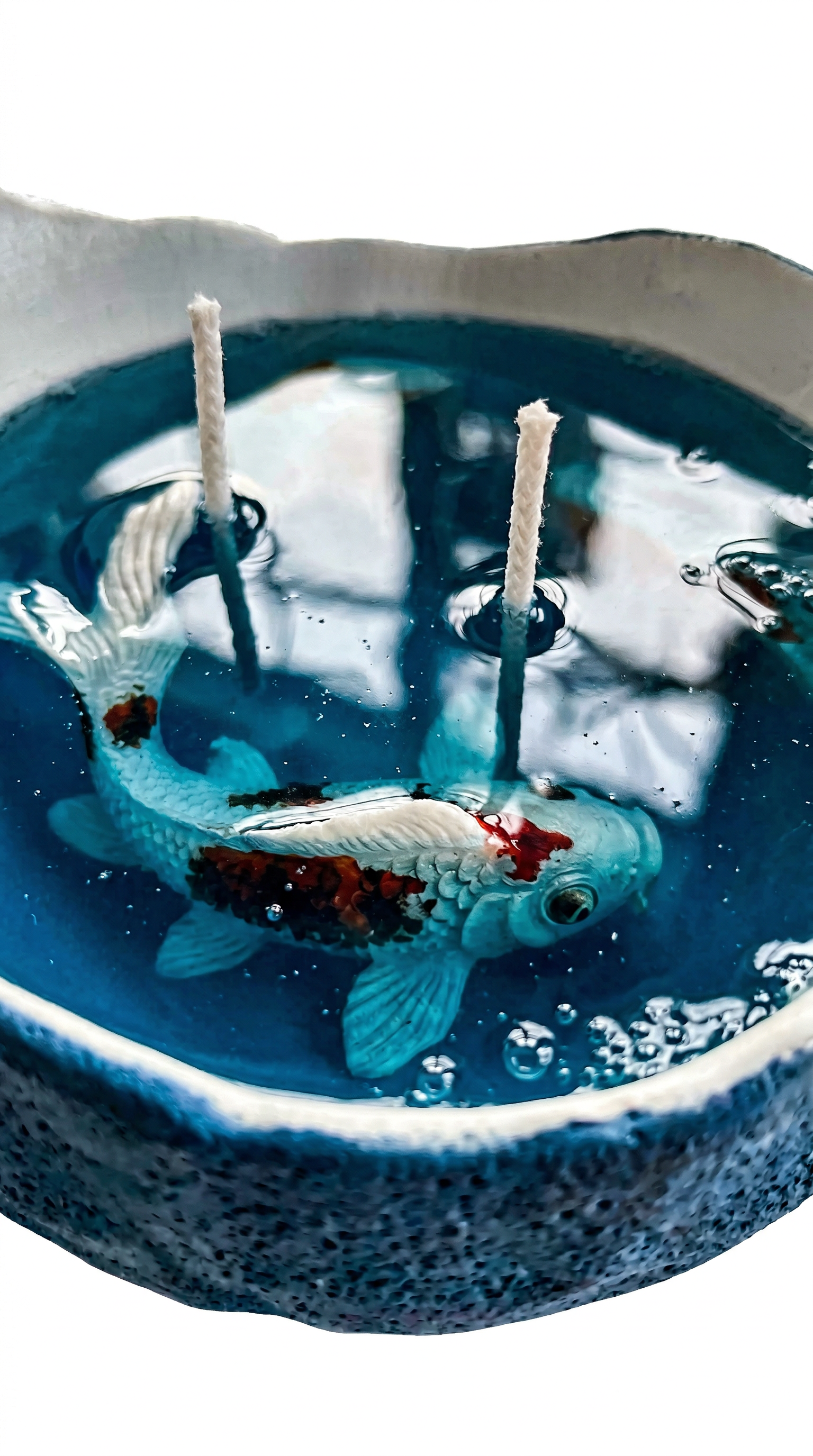 A Peek at Marine Life™ — Resin Bowl Koi Pond Candle