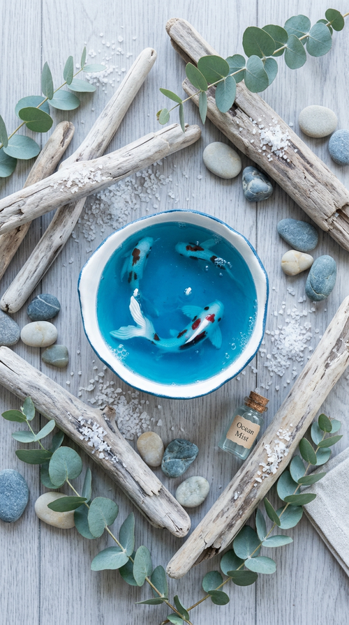 A Peek at Marine Life™ — Resin Bowl Koi Pond Candle