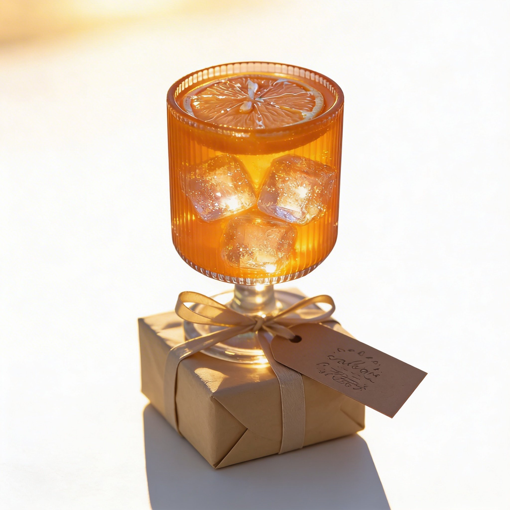 Aperol Spritz Gel Candle | Citrus Cocktail Candle | Handcrafted Summer Candle by FROSTandFLAME