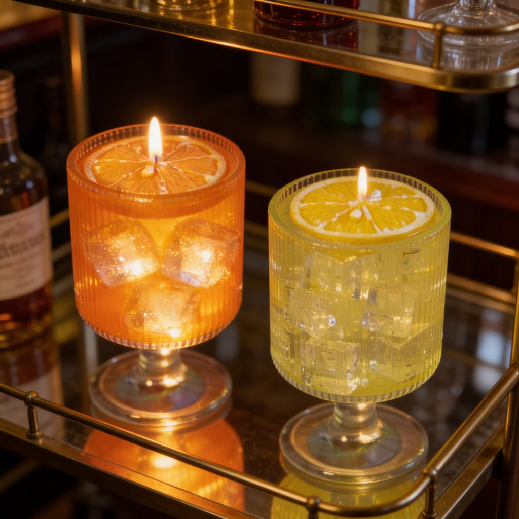 Aperol Spritz Gel Candle | Citrus Cocktail Candle | Handcrafted Summer Candle by FROSTandFLAME