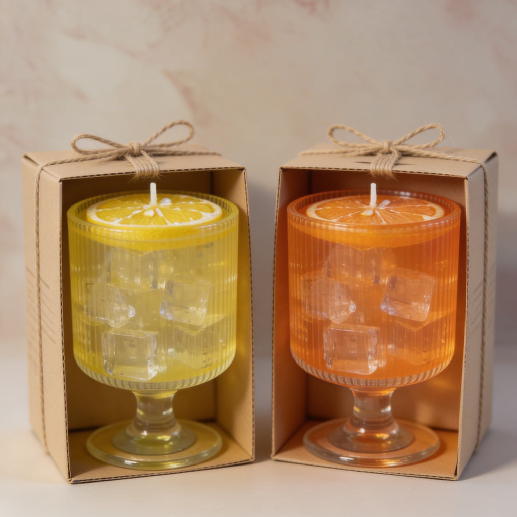 Aperol Spritz Gel Candle | Citrus Cocktail Candle | Handcrafted Summer Candle by FROSTandFLAME
