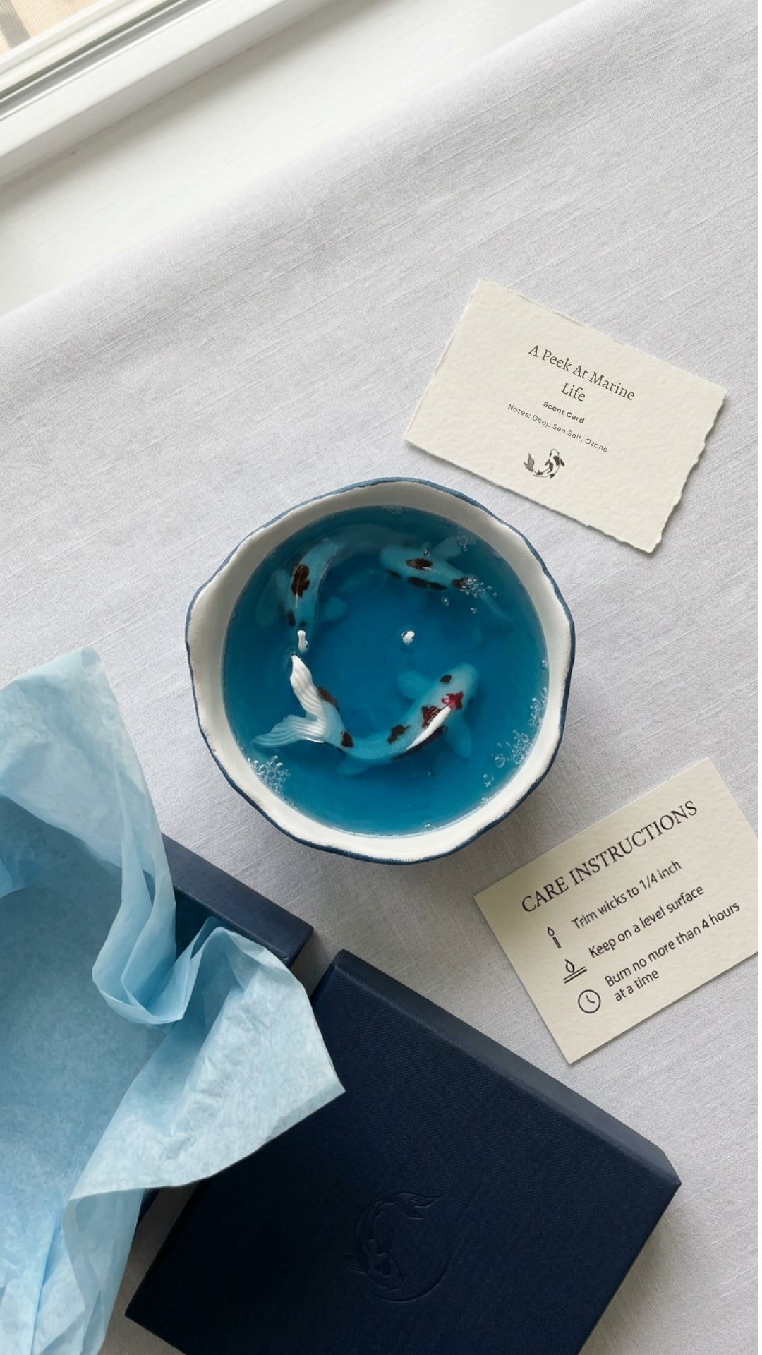A Peek at Marine Life™ — Resin Bowl Koi Pond Candle