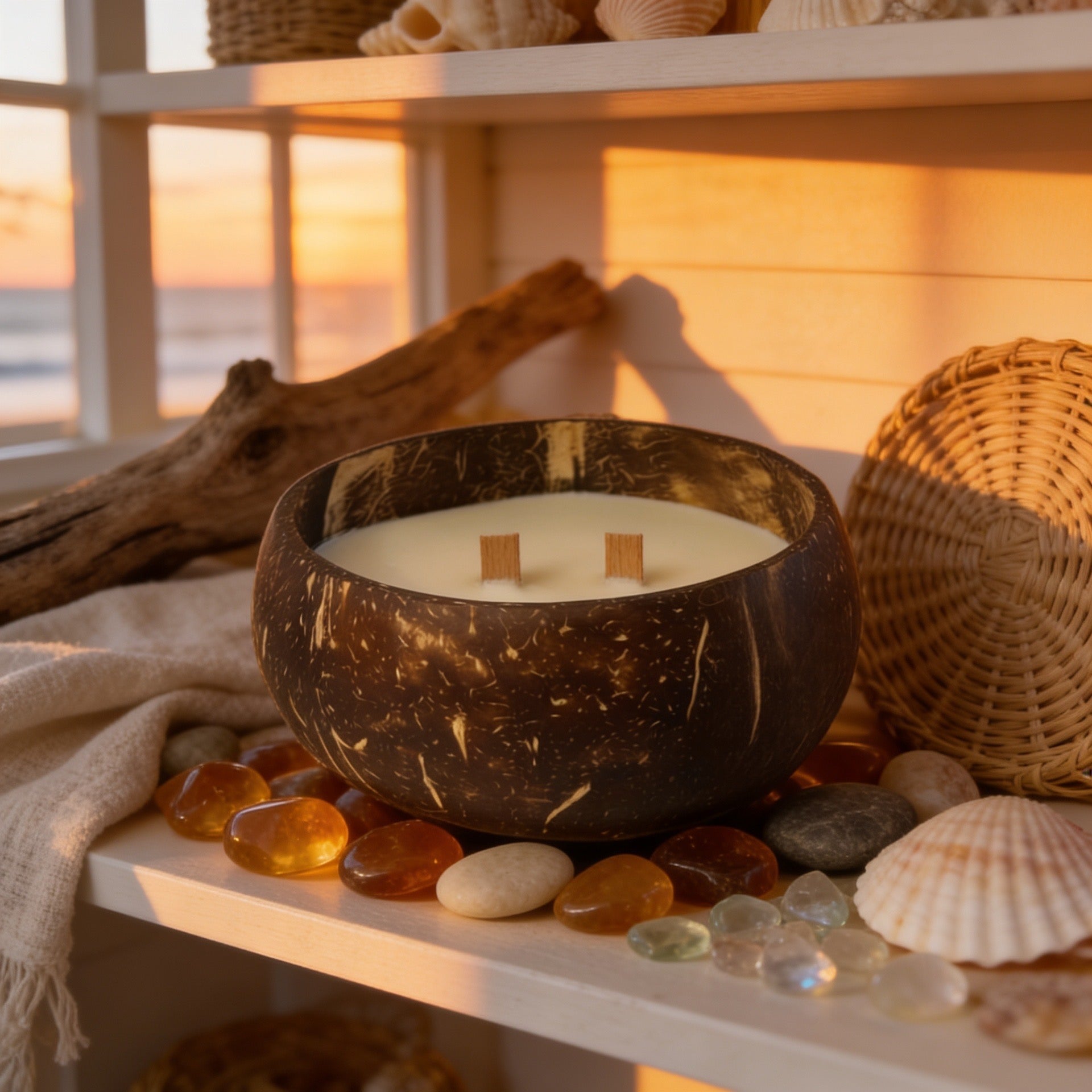 Where The Sea Breathes - Coastal Coconut Shell Candle Collection